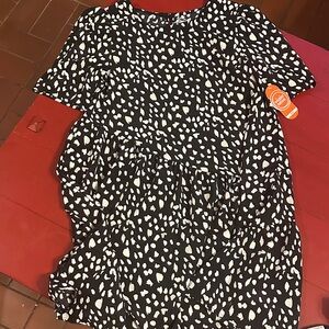 Wonder Nation youth  Black and White Patterned Dress 10/12 plus
